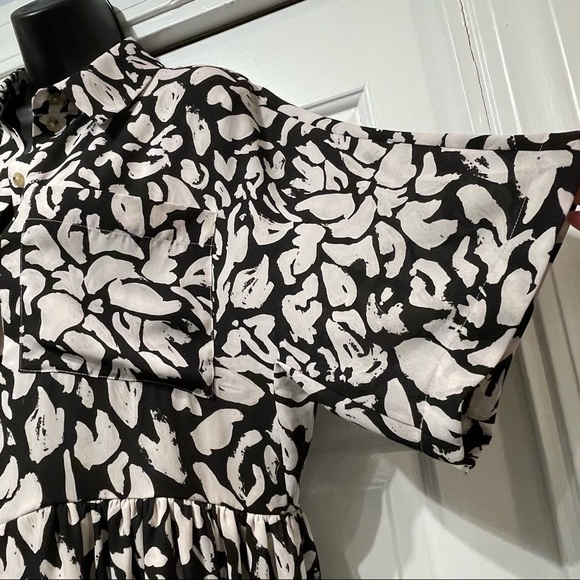 Stine Goya | Hunter Dress | Midi Medium Abstract Lined Art To Wear Black $350 - Picture 6 of 16